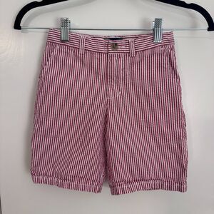 Boys 6 Polo Ralph Lauren Red/White Stripe Seersucker Shorts Adjustable Waist EUC